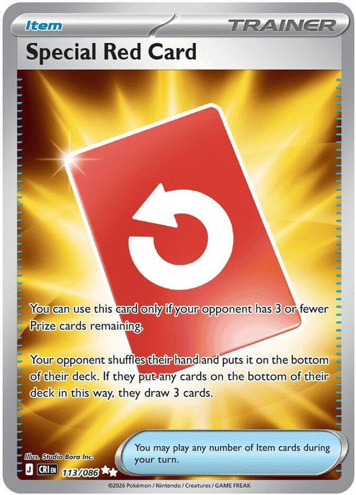 Special Red Card 113 086 (#113/086) (ME04: Chaos Rising) Near Mint Holofoil