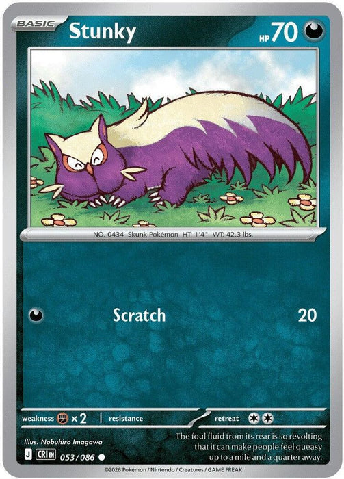 Stunky (#053/086) (ME04: Chaos Rising) Near Mint Reverse Holofoil