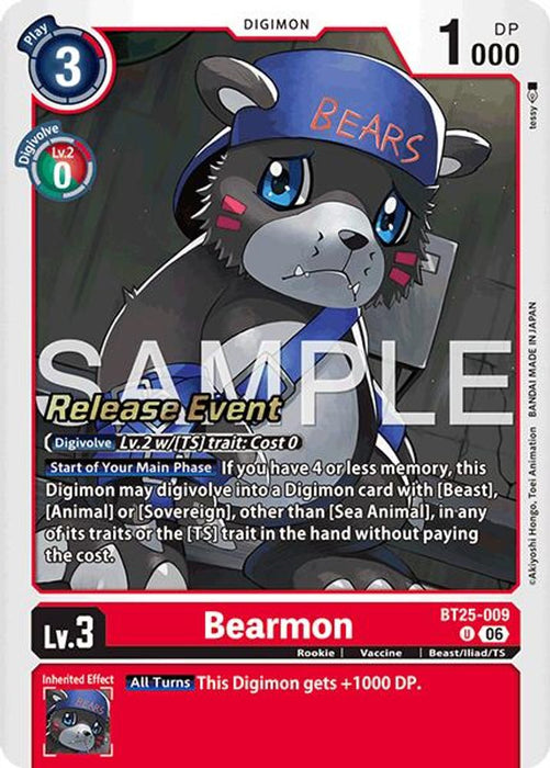 Bearmon - BT25-009 (#BT25-009 U) (Dual Revolution Release Event Cards) Near Mint Foil