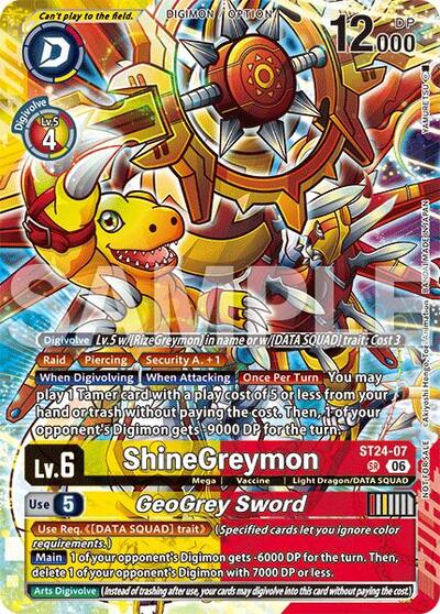 ShineGreymon GeoGrey Sword Dual Revolution Release Event Participant (#ST24-07 SR) (Dual Revolution Release Event Cards)