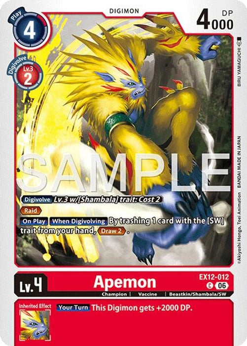 Apemon (#EX12-012 C) (Digital World Shambala) Near Mint