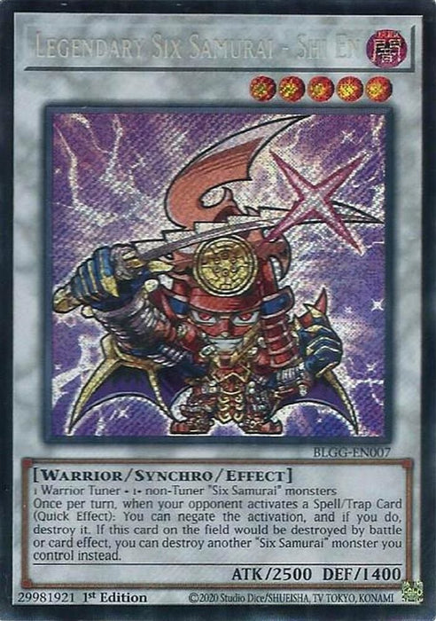 Legendary Six Samurai Shi En (#BLGG-EN007) (Battles of Legend: Glorious Gallery) Near Mint 1st Edition