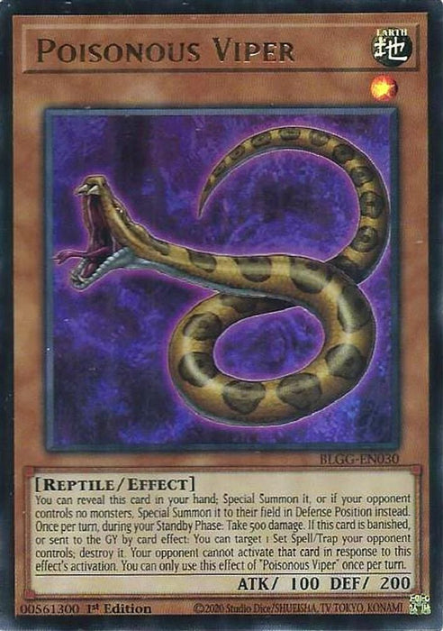 Poisonous Viper (#BLGG-EN030) (Battles of Legend: Glorious Gallery) Near Mint 1st Edition