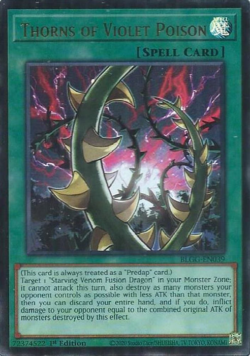 Thorns of Violet Poison (#BLGG-EN039) (Battles of Legend: Glorious Gallery) Near Mint 1st Edition