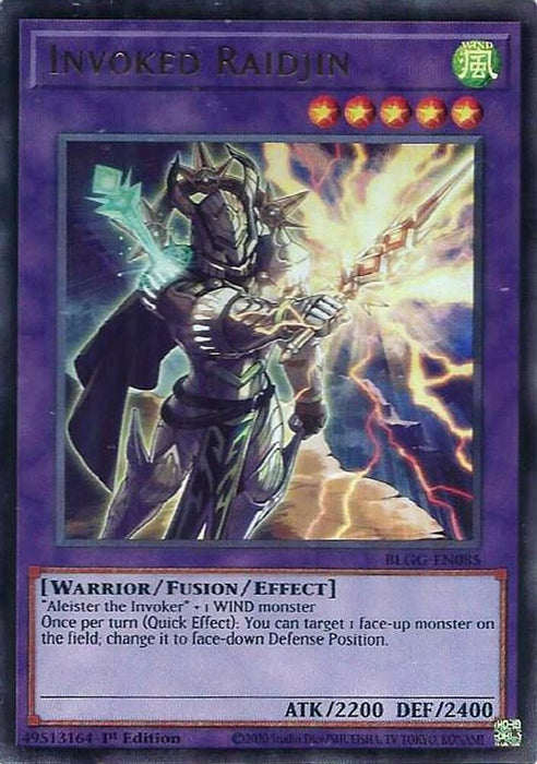 Invoked Raidjin (#BLGG-EN085) (Battles of Legend: Glorious Gallery) Near Mint 1st Edition