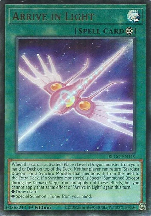 Arrive in Light (#BLGG-EN119) (Battles of Legend: Glorious Gallery) Near Mint 1st Edition
