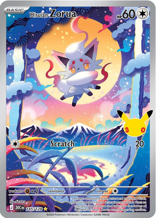 Hisuian Zorua - 145/128 (#145/128) (ME: 30th Celebration) Near Mint Holofoil