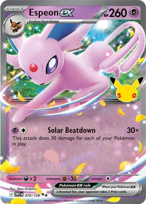 Espeon ex (#070/128) (ME: 30th Celebration) Near Mint Holofoil