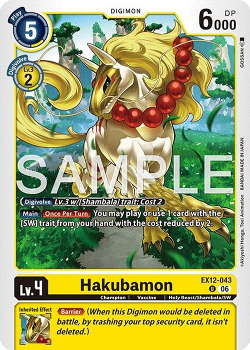 Hakubamon (#EX12-043 U) (Digital World Shambala)