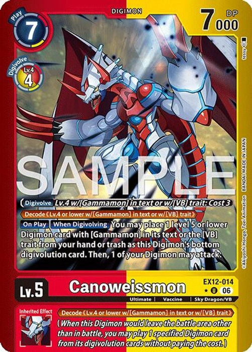 Canoweissmon (Limited Foil) (#EX12-014 U) (Digital World Shambala) Near Mint Foil