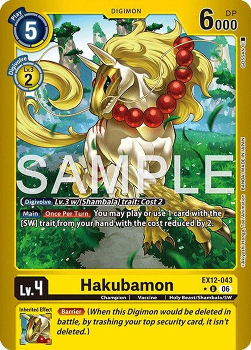 Hakubamon (Limited Foil) (#EX12-043 U) (Digital World Shambala)