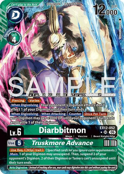 Diarbbitmon // Truskmore Advance (Alternate Art) (#EX12-052 SR) (Digital World Shambala) Near Mint Foil