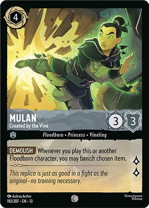 Mulan - Created by the Vine (#192/207) (Attack of the Vine!) Near Mint Cold Foil