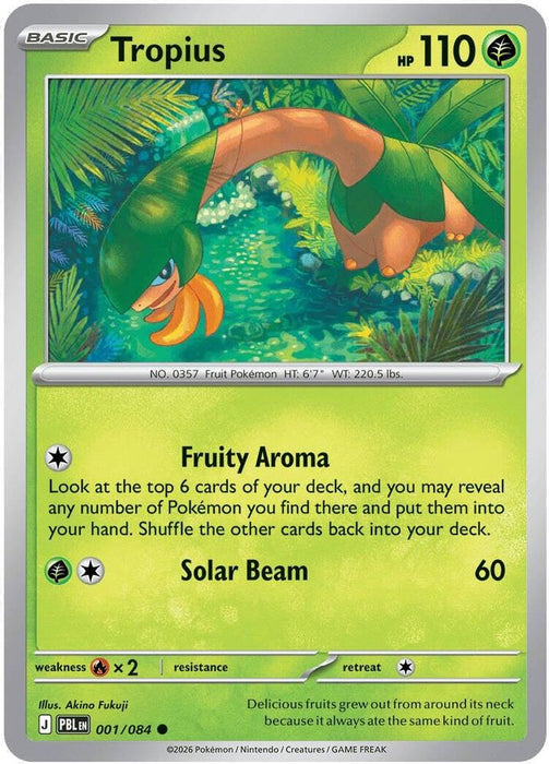 Tropius (#001/084) (ME05: Pitch Black) Near Mint Reverse Holofoil