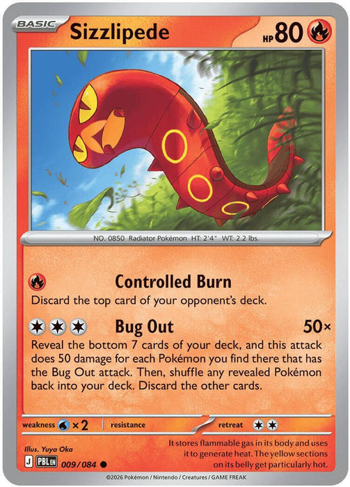 Sizzlipede (#009/084) (ME05: Pitch Black) Near Mint Reverse Holofoil