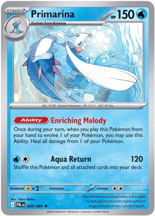 Image for Primarina (020/084) [ME05: Pitch Black] (ME05) - Pokemon