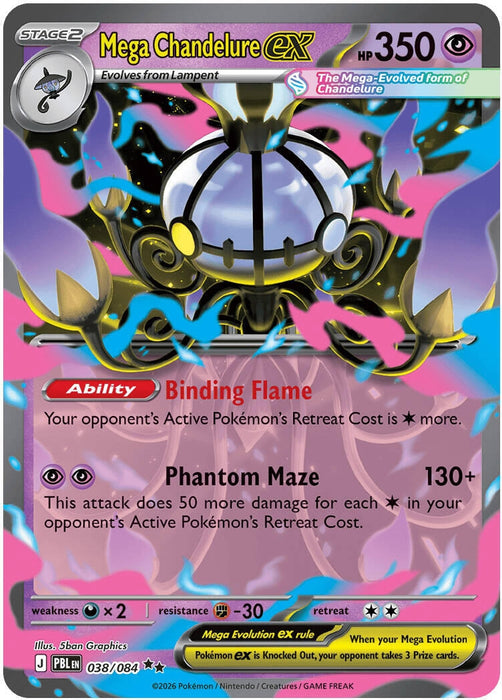 Image for Mega Chandelure ex (038/084) [ME05: Pitch Black] (ME05) - Pokemon