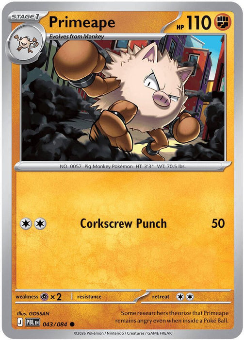 Primeape (#043/084) (ME05: Pitch Black) Near Mint Reverse Holofoil