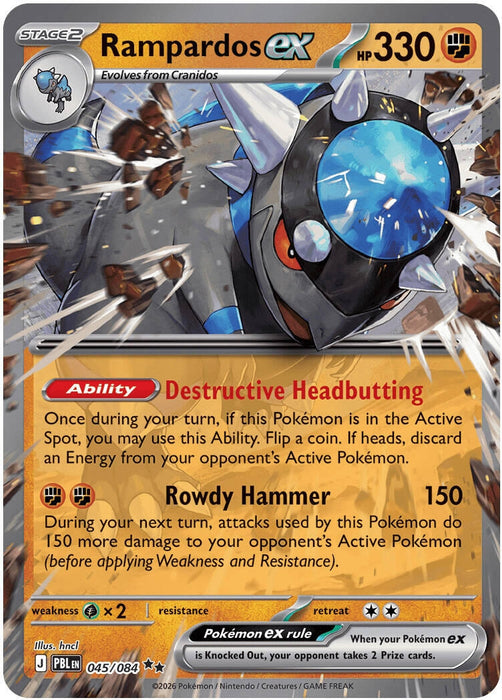 Image for Rampardos ex (045/084) [ME05: Pitch Black] (ME05) - Pokemon
