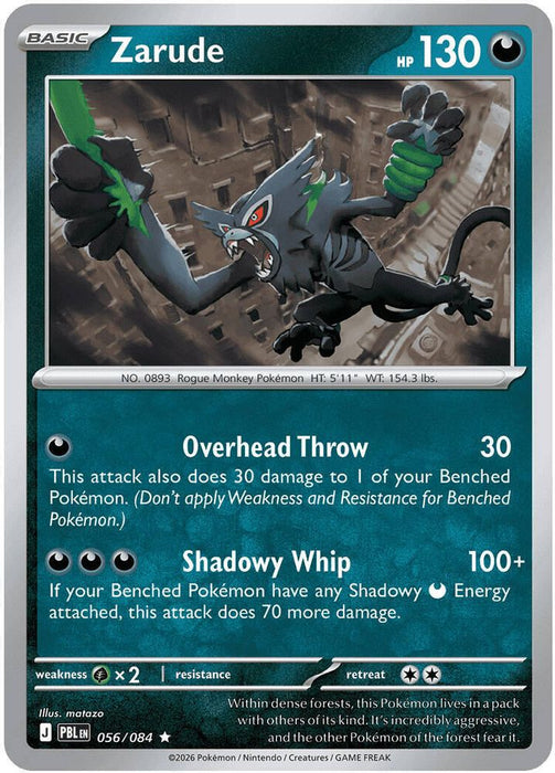 Zarude (#056/084) (ME05: Pitch Black) Near Mint Holofoil
