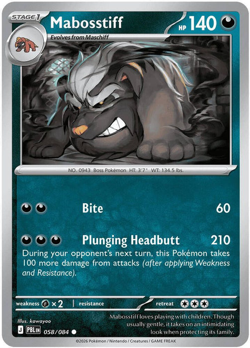 Mabosstiff (#058/084) (ME05: Pitch Black) Near Mint Reverse Holofoil