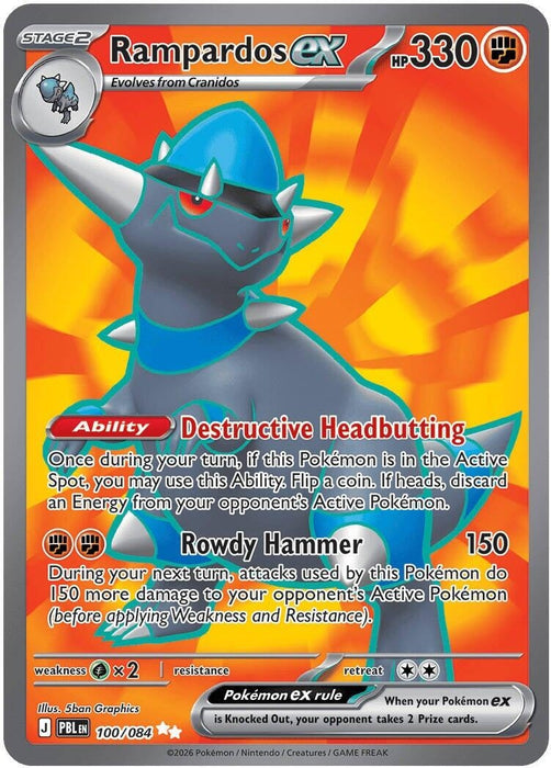 Image for Rampardos ex (100/084) [ME05: Pitch Black] (ME05) - Pokemon