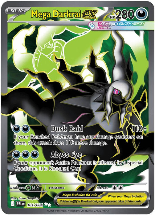Mega Darkrai ex - 101/084 (#101/084) (ME05: Pitch Black) Near Mint Holofoil
