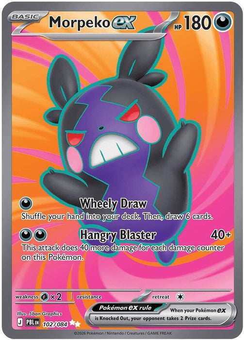 Morpeko ex - 102/084 (#102/084) (ME05: Pitch Black) Near Mint Holofoil