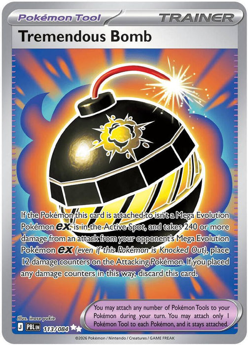 Tremendous Bomb - 113/084 (#113/084) (ME05: Pitch Black) Near Mint Holofoil