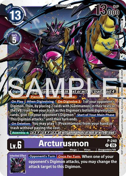 Arcturusmon (Official Store Tournament 2026 Vol. 3 Participant) (#P-240 P) (Digimon Promotion Cards) Near Mint