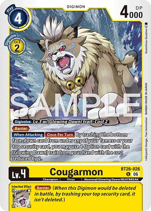 Cougarmon (#BT26-026 U) (Timeless Bonds) Near Mint