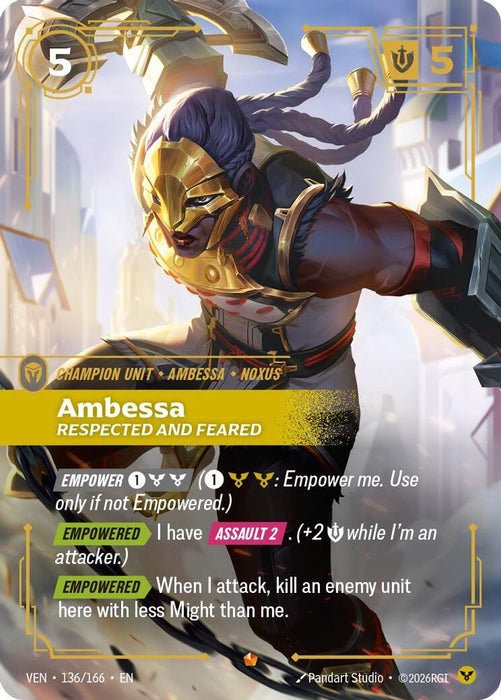 Ambessa - Respected and Feared (#136/166) (Vendetta) Near Mint Foil