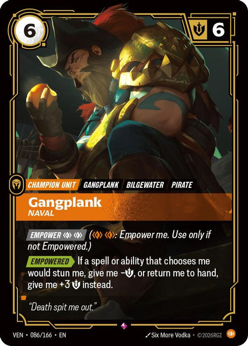 Gangplank, Naval (#086/166) (Vendetta) Near Mint Foil