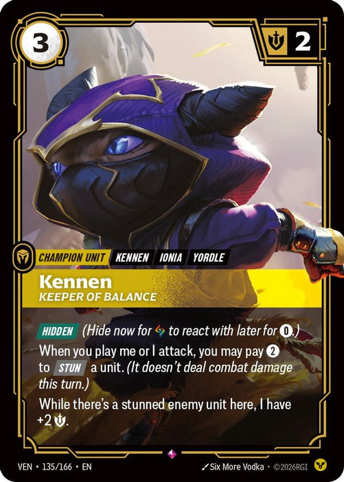 Kennen, Keeper of Balance (#135/166) (Vendetta) Near Mint Foil