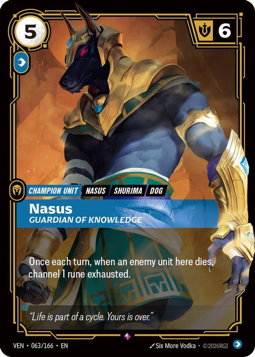 Nasus, Guardian of Knowledge (#063/166) (Vendetta) Near Mint Foil