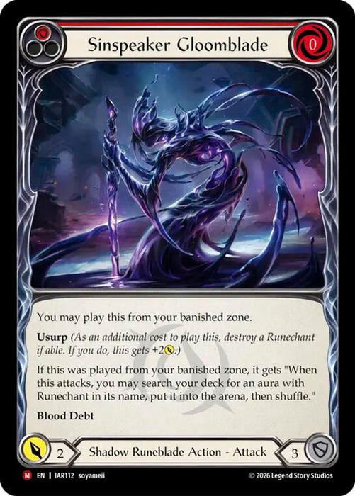 Sinspeaker Gloomblade (#IAR112) (Usurp the Shadow Throne) Near Mint Rainbow Foil