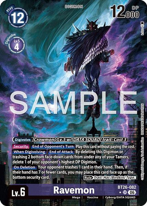 Ravemon Alternate Art (#BT26-082 SR) (Timeless Bonds) Near Mint Foil