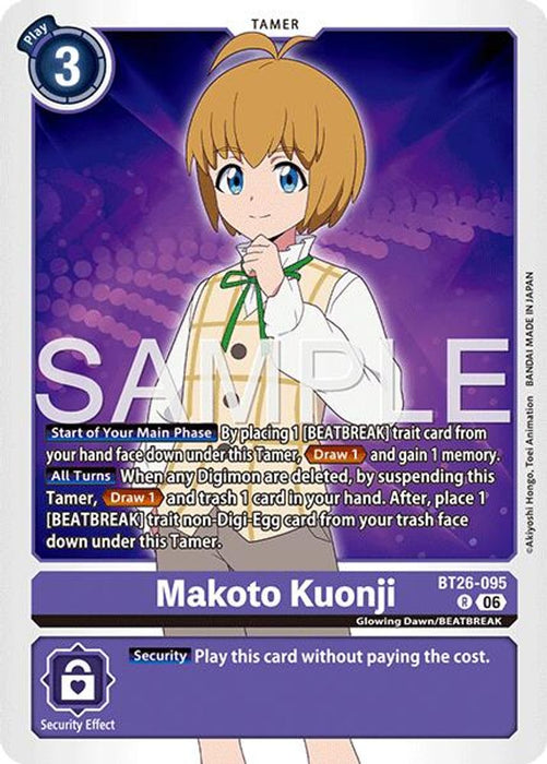 Makoto Kuonji (#BT26-095 R) (Timeless Bonds) Near Mint Foil