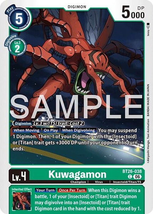 Kuwagamon (#BT26-038 C) (Timeless Bonds) Near Mint