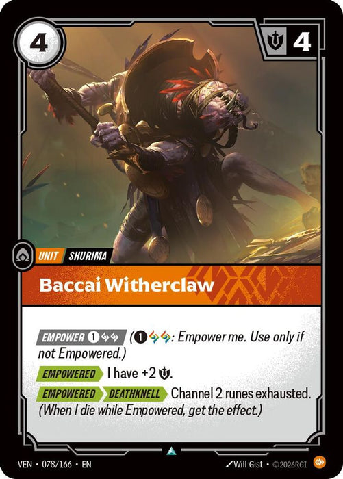 Baccai Witherclaw (#078/166) (Vendetta) Near Mint