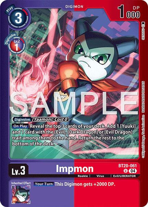 Impmon (#BT20-061 U) (Limited Card Pack -Final Crest-) Near Mint Foil