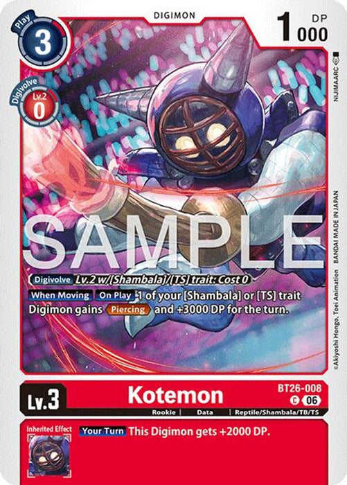 Kotemon (#BT26-008 C) (Timeless Bonds) Near Mint