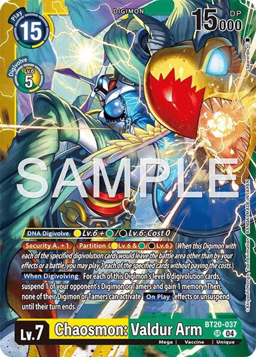 Chaosmon: Valdur Arm (#BT20-037 SR) (Limited Card Pack -Final Crest-) Near Mint Foil