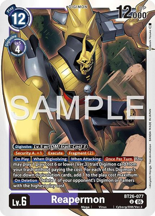 Reapermon (#BT26-077 U) (Timeless Bonds) Near Mint