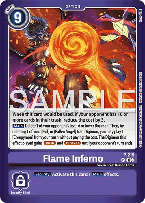 Flame Inferno (#P-219 P) (Limited Card Pack -Final Crest-) Near Mint Foil