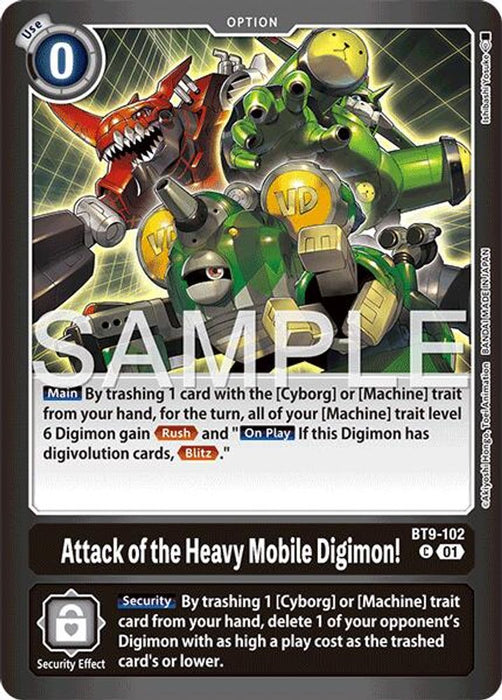 Attack of the Heavy Mobile Digimon! (#BT9-102 C) (Limited Card Pack -Final Crest-) Near Mint Foil