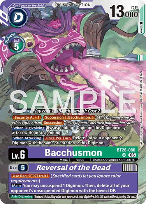 Bacchusmon Reversal of the Dead (#BT26-080 SR) (Timeless Bonds) Near Mint Foil