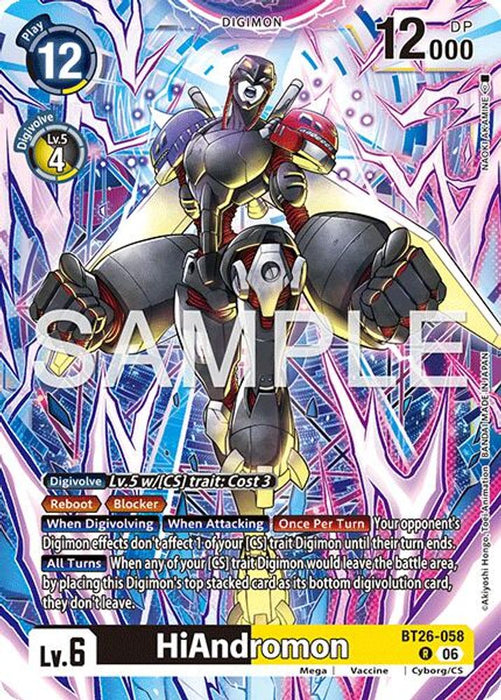 HiAndromon (#BT26-058 R) (Timeless Bonds) Near Mint Foil
