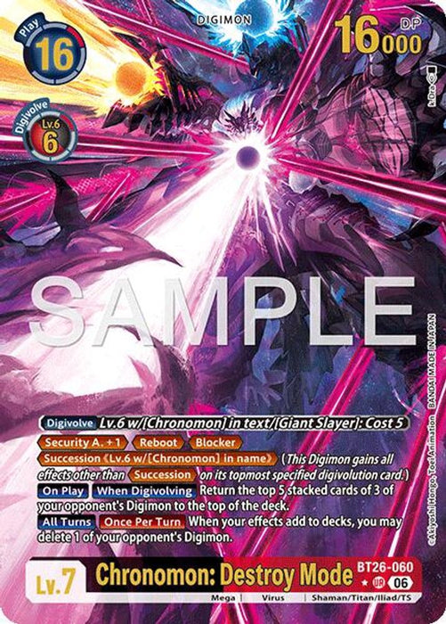 Chronomon Destroy Mode Alternate Art (#BT26-060 UR) (Timeless Bonds) Near Mint Foil