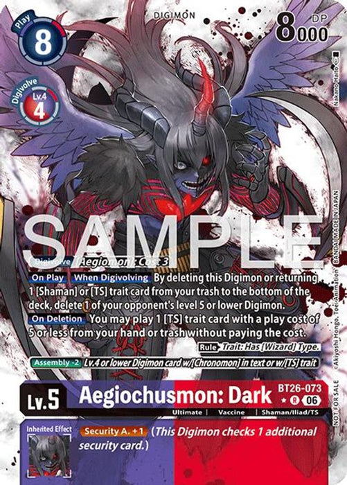 Aegiochusmon Dark Alternate Art (#BT26-073 R) (Timeless Bonds) Near Mint Foil